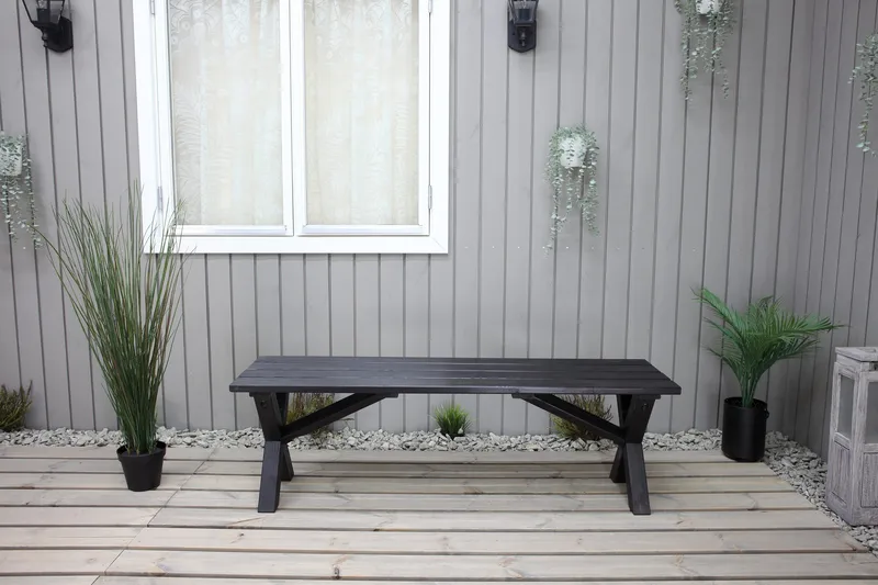 Ulkopenkki Lietinna 140 cm - Musta - Puutarhakalusteet - Ulkosohva & puutarhapenkki - Puutarhapenkki & ulkopenkki