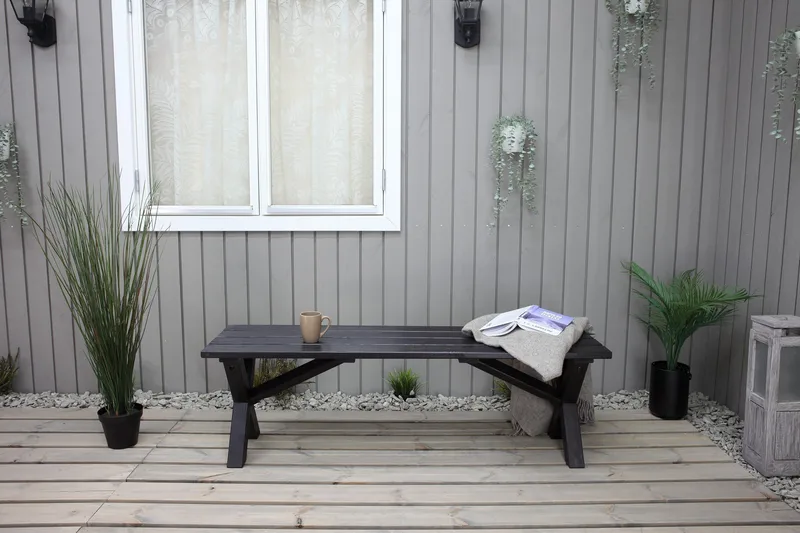 Ulkopenkki Lietinna 140 cm - Musta - Puutarhakalusteet - Ulkosohva & puutarhapenkki - Puutarhapenkki & ulkopenkki