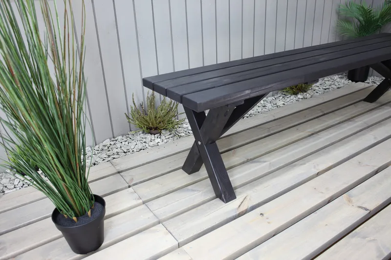 Ulkopenkki Lietinna 180 cm - Musta - Puutarhakalusteet - Ulkosohva & puutarhapenkki - Puutarhapenkki & ulkopenkki