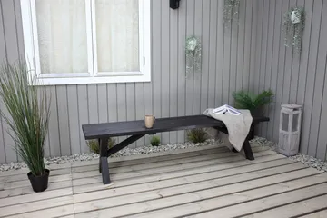 Ulkopenkki Lietinna 180 cm - Musta - Puutarhakalusteet - Ulkosohva & puutarhapenkki - Puutarhapenkki & ulkopenkki