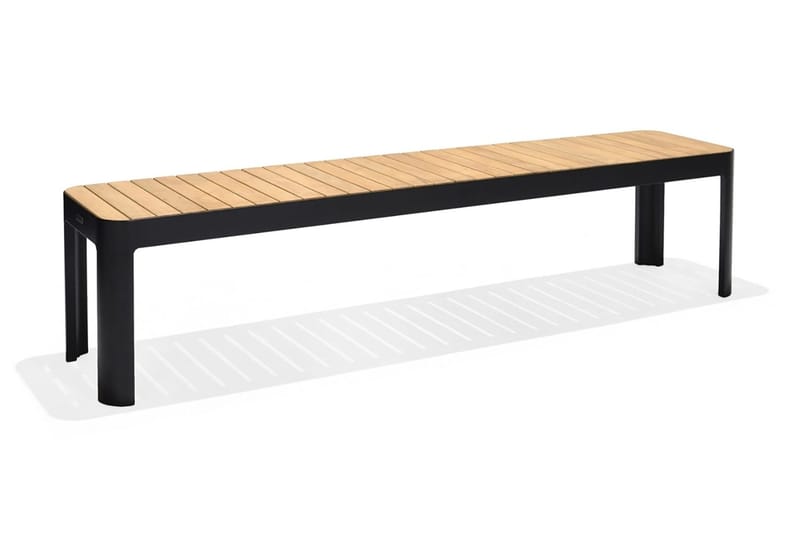 Ulkopenkki Portals 182 cm - Musta/Puu - Puutarhakalusteet - Ulkosohva & puutarhapenkki - Puutarhapenkki & ulkopenkki