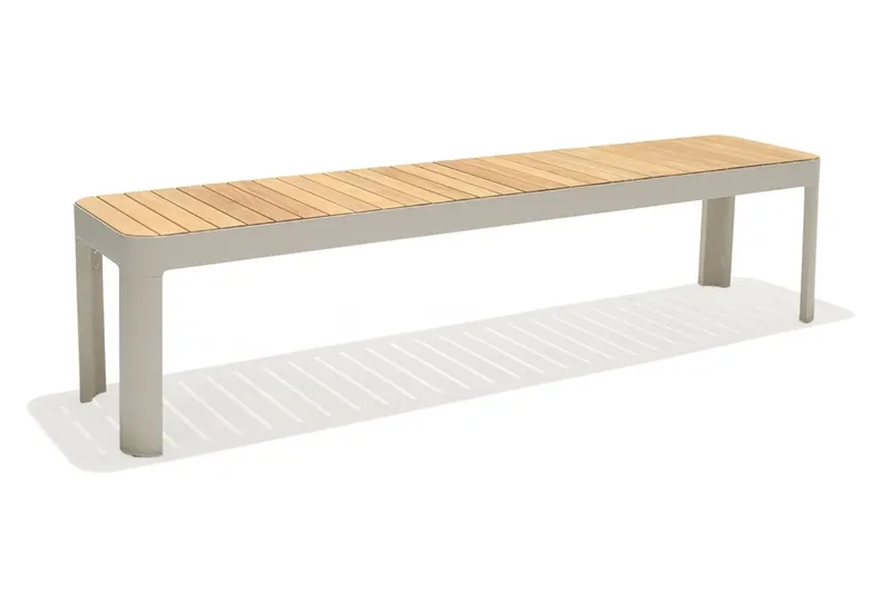 Ulkopenkki Portals 182 cm - Valkoinen/Puu - Puutarhakalusteet - Ulkosohva & puutarhapenkki - Puutarhapenkki & ulkopenkki