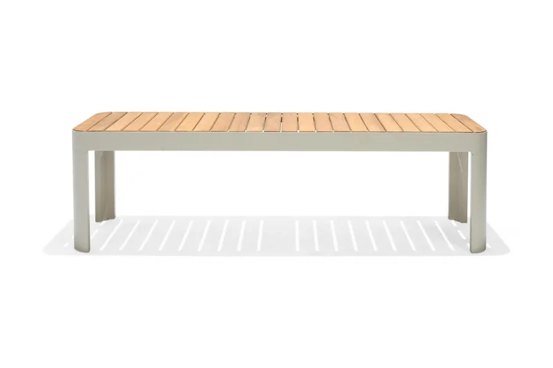 Ulkopenkki Portals 143 cm - Valkoinen/Puu - Puutarhakalusteet - Ulkosohva & puutarhapenkki - Puutarhapenkki & ulkopenkki