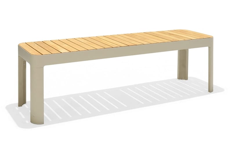 Ulkopenkki Portals 143 cm - Valkoinen/Puu - Puutarhakalusteet - Ulkosohva & puutarhapenkki - Puutarhapenkki & ulkopenkki