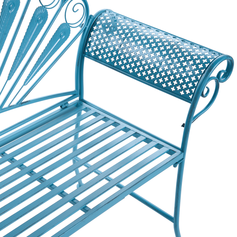 Puutarhapenkki Pavia 146 cm Rauta - Sininen - Puutarhakalusteet - Ulkosohva & puutarhapenkki - Puutarhapenkki & ulkopenkki