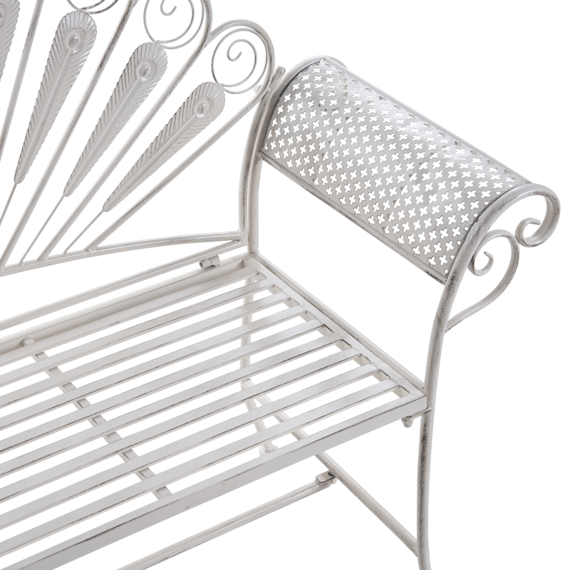 Puutarhapenkki Pavia 146 cm Rauta - Valkoinen - Puutarhakalusteet - Ulkosohva & puutarhapenkki - Puutarhapenkki & ulkopenkki