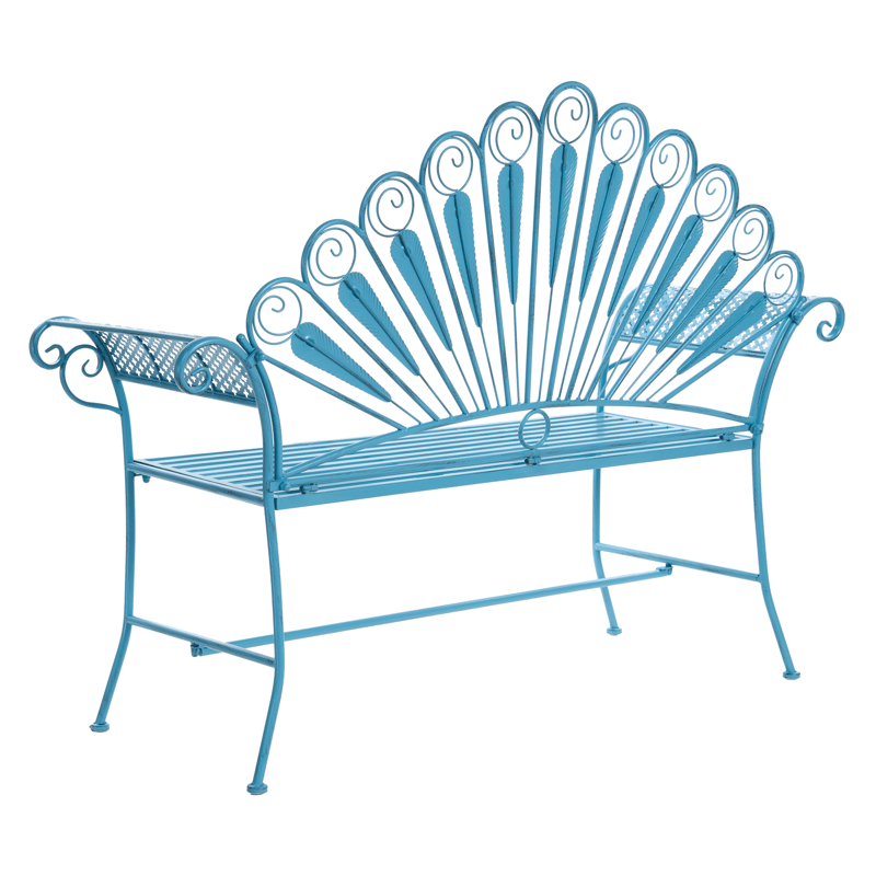 Puutarhapenkki Pavia 146 cm Rauta - Sininen - Puutarhakalusteet - Ulkosohva & puutarhapenkki - Puutarhapenkki & ulkopenkki