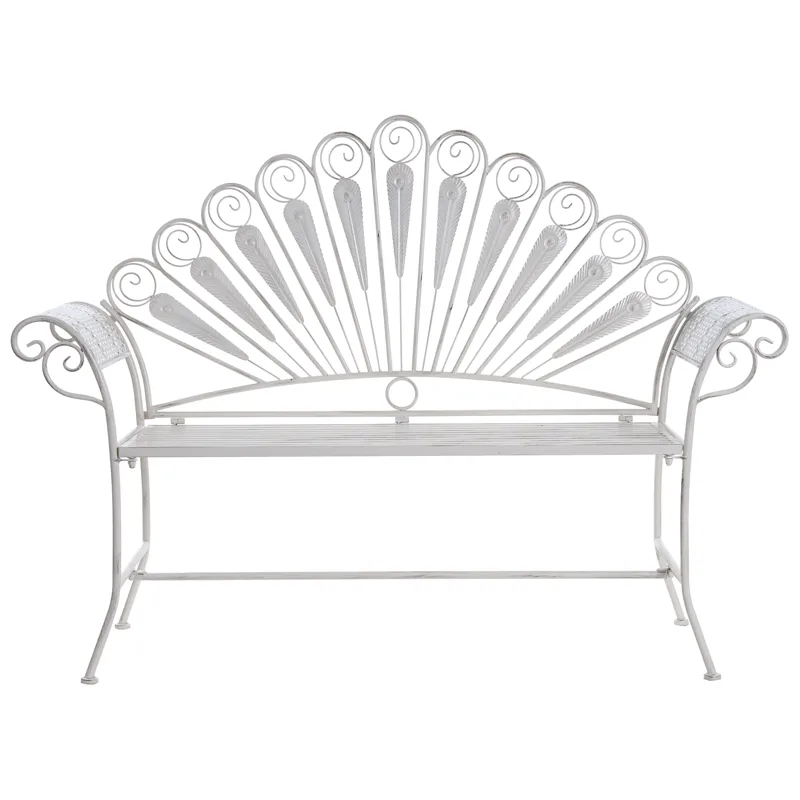 Puutarhapenkki Pavia 146 cm Rauta, Valkoinen