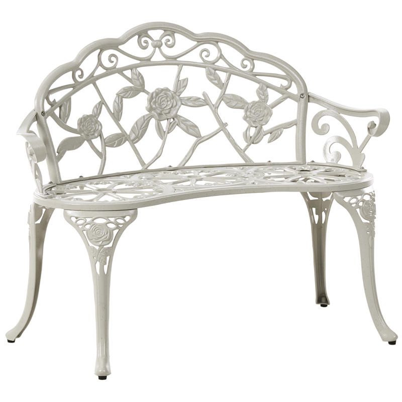 Puutarhapenkki Piura 88 cm Alumiini - Valkoinen - Puutarhakalusteet - Ulkosohva & puutarhapenkki - Puutarhapenkki & ulkopenkki