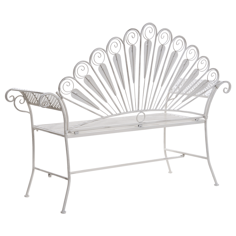 Puutarhapenkki Pavia 146 cm Rauta - Valkoinen - Puutarhakalusteet - Ulkosohva & puutarhapenkki - Puutarhapenkki & ulkopenkki