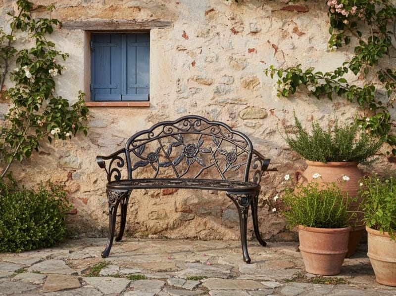 Puutarhapenkki Piura 88 cm Alumiini - Ruskea - Puutarhakalusteet - Ulkosohva & puutarhapenkki - Puutarhapenkki & ulkopenkki