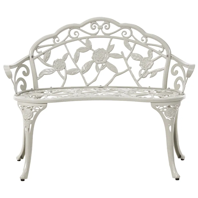 Puutarhapenkki Piura 88 cm Alumiini, Valkoinen