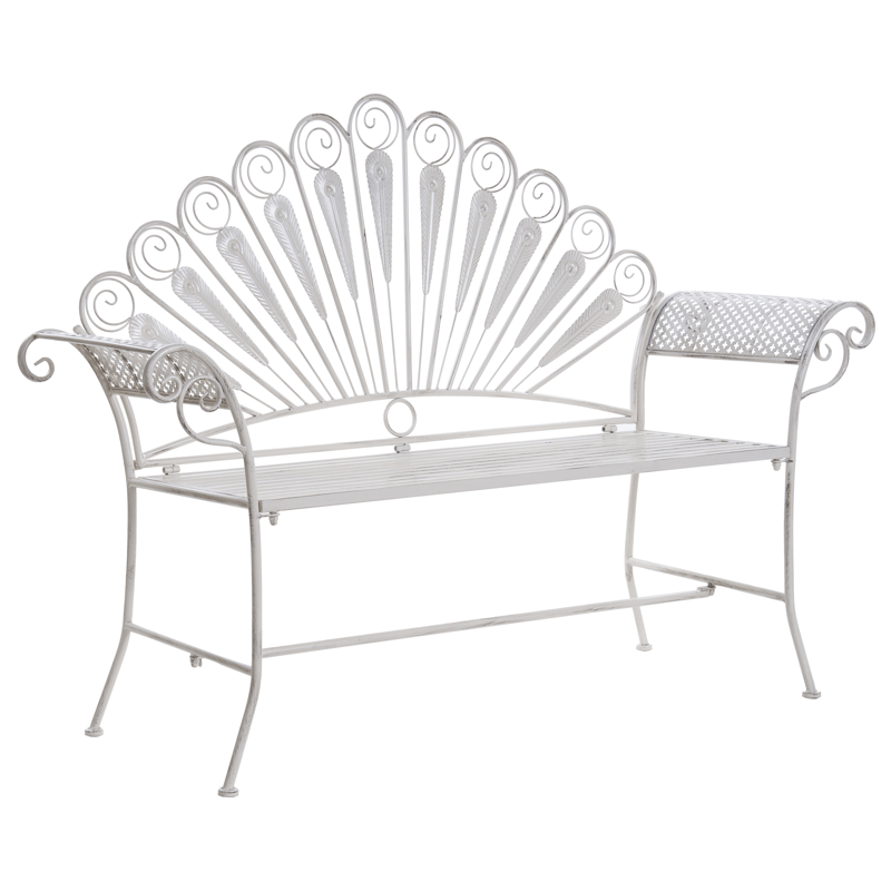 Puutarhapenkki Pavia 146 cm Rauta - Valkoinen - Puutarhakalusteet - Ulkosohva & puutarhapenkki - Puutarhapenkki & ulkopenkki