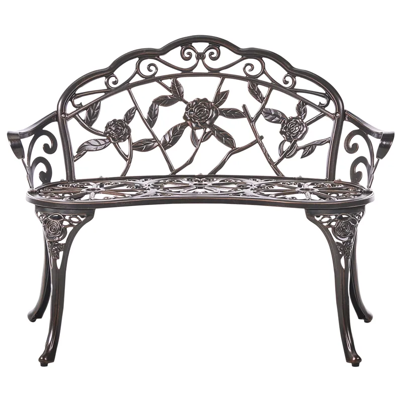 Puutarhapenkki Piura 88 cm Alumiini, Ruskea