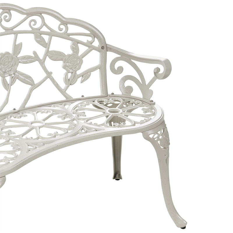 Puutarhapenkki Piura 88 cm Alumiini - Valkoinen - Puutarhakalusteet - Ulkosohva & puutarhapenkki - Puutarhapenkki & ulkopenkki