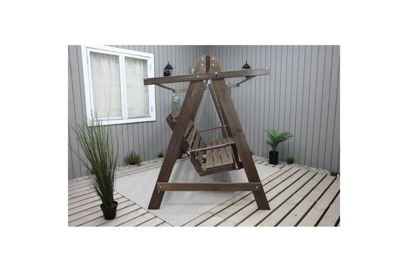 riippumatto Pelle kiitoksella - Ruskea & beige - Puutarhakalusteet - Ulkosohva & puutarhapenkki - Pihakeinu & puutarhakeinu