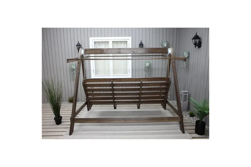 riippumatto Pelle kiitoksella - Ruskea & beige - Puutarhakalusteet - Ulkosohva & puutarhapenkki - Pihakeinu & puutarhakeinu