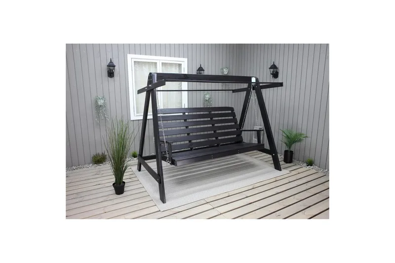 riippumatto Pelle kiitoksella Kahvi - Kahvi musta & musta - Puutarhakalusteet - Ulkosohva & puutarhapenkki - Pihakeinu & puutarhakeinu