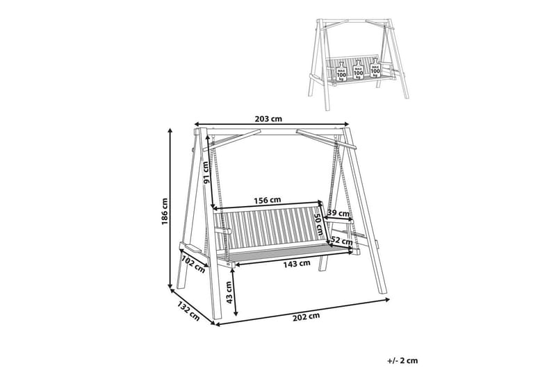 Riipputuoli Ficarella - Puutarhakalusteet - Ulkosohva & puutarhapenkki - Pihakeinu & puutarhakeinu