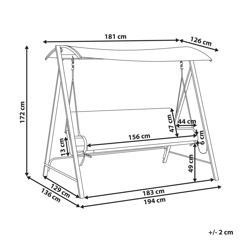 Riipputuoli ulos Bonagia Teräs - Harmaa/ruskea - Puutarhakalusteet - Ulkosohva & puutarhapenkki - Pihakeinu & puutarhakeinu