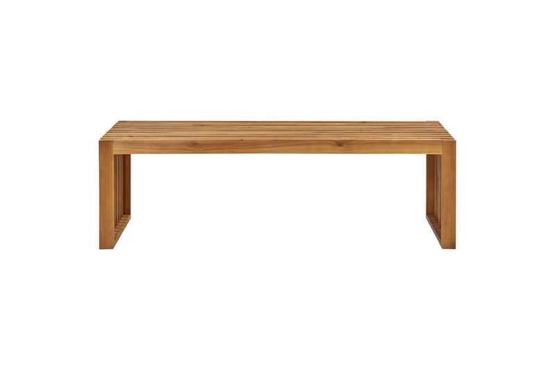Set med 2 trädgårdsbänkar Beliani Sulzano Light wood - Puutarhakalusteet - Ulkosohva & puutarhapenkki - Puutarhapenkki & ulkopenkki