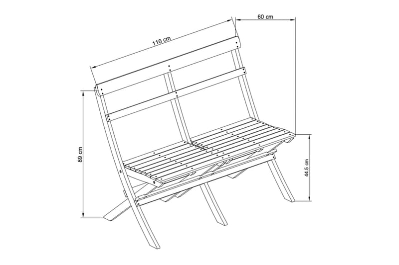 Soffa- 110x60x89cm - Puutarhakalusteet - Ulkosohva & puutarhapenkki - Puutarhapenkki & ulkopenkki