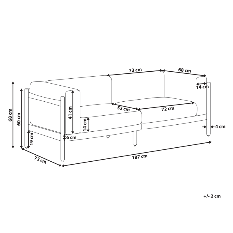 Sohva ulos 2-istuttava Ferretti - Harmaa/Beige - Puutarhakalusteet - Parveke - Parvekekalusteet - Parvekesohva