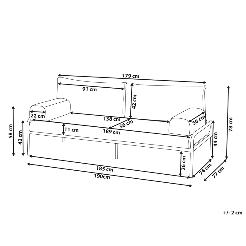 Sohva ulos 2-istuttava Solofra - Vihreä - Puutarhakalusteet - Parveke - Parvekekalusteet - Parvekesohva