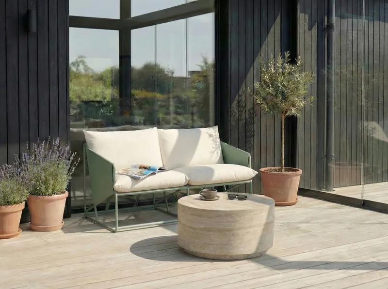 Sohva ulos 2-istuttava Ponte - Vihreä/Beige - Puutarhakalusteet - Parveke - Parvekekalusteet - Parvekesohva