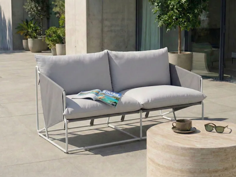 Sohva ulos 2-istuttava Ponte - Harmaa - Puutarhakalusteet - Parveke - Parvekekalusteet - Parvekesohva