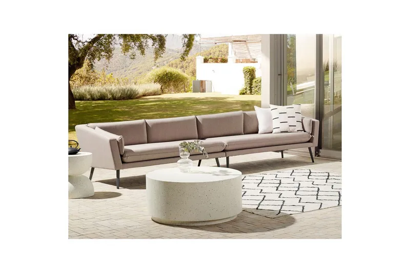 Stor soffa Beliani Loretello Beige/grå Beige||Grey - Puutarhakalusteet - Ulkosohva & puutarhapenkki - Puutarhasohva