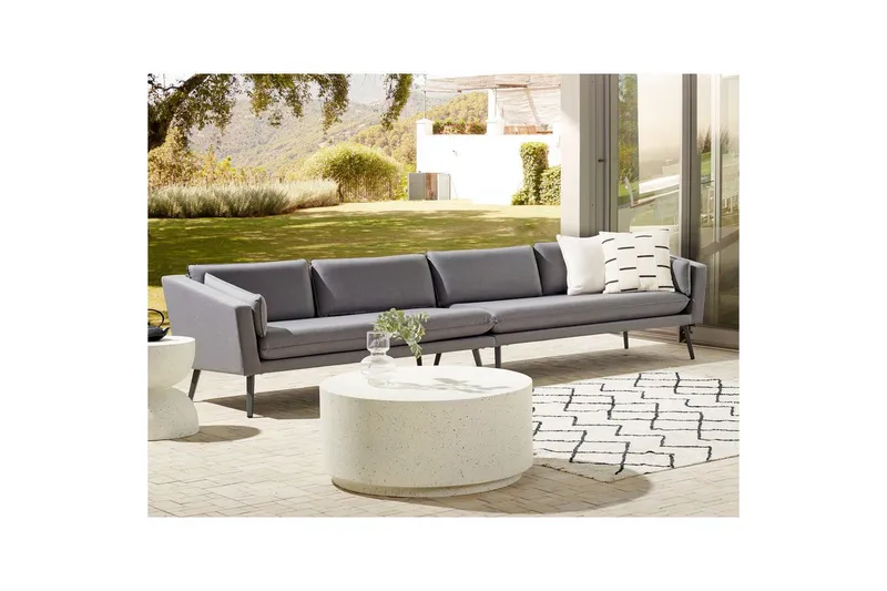 Stor soffa Beliani Loretello Beige/grå Grey - Puutarhakalusteet - Ulkosohva & puutarhapenkki - Puutarhasohva