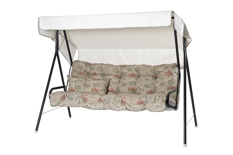 Suvi Täydellinen riippukeinu 200 cm, Harmaa/Kukkakuvioinen