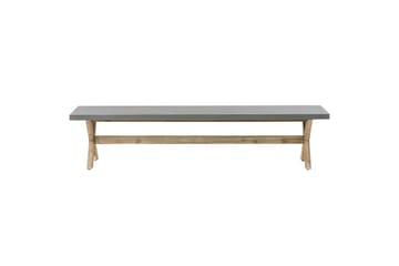 Trädgårdsbänk Beliani Olbia Grå/ljust trä Grey||Light wood - Puutarhakalusteet - Ulkosohva & puutarhapenkki - Puutarhapenkki & ulkopenkki