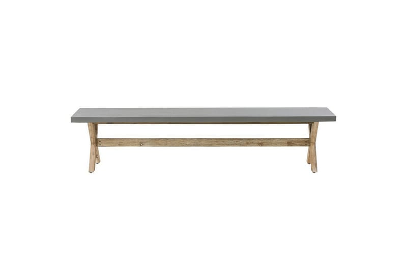 Trädgårdsbänk Beliani Olbia Grå/ljust trä Grey||Light wood - Puutarhakalusteet - Ulkosohva & puutarhapenkki - Puutarhapenkki & ulkopenkki