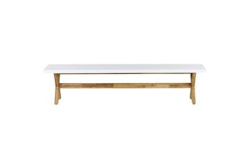 Trädgårdsbänk Beliani Olbia Grå/ljust trä White||Light wood - Puutarhakalusteet - Ulkosohva & puutarhapenkki - Puutarhapenkki & ulkopenkki