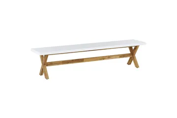 Trädgårdsbänk Beliani Olbia Grå/ljust trä White||Light wood - Puutarhakalusteet - Ulkosohva & puutarhapenkki - Puutarhapenkki & ulkopenkki