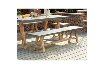 Trädgårdsbänk Beliani Tonnare Grey||Light wood - Puutarhakalusteet - Ulkosohva & puutarhapenkki - Puutarhapenkki & ulkopenkki