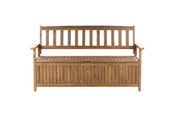 Trädgårdsbänk med dyna Beliani Sovana Ljus trä/beige/grå, 160 cm Light wood||Red - Puutarhakalusteet - Ulkosohva & puutarhapenkki - Puutarhapenkki & ulkopenkki