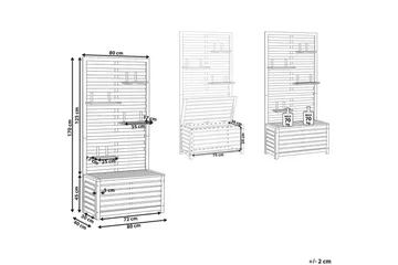Trädgårdsbänk med väggpanel Beliani Matino Light wood - Puutarhakalusteet - Ulkosohva & puutarhapenkki - Puutarhapenkki & ulkopenkki