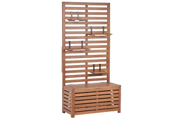Trädgårdsbänk med väggpanel Beliani Matino Light wood - Puutarhakalusteet - Ulkosohva & puutarhapenkki - Puutarhapenkki & ulkopenkki
