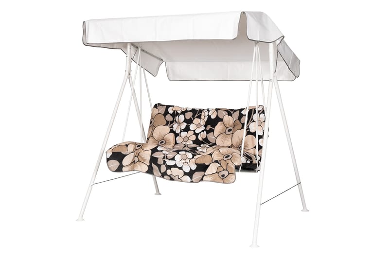 Tritante Täydellinen riippukeinu 130 cm, Valkoinen/Kukkakuvioinen