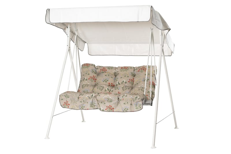 Tritante Täydellinen riippukeinu 130 cm, Valkoinen/Kukkakuvioinen