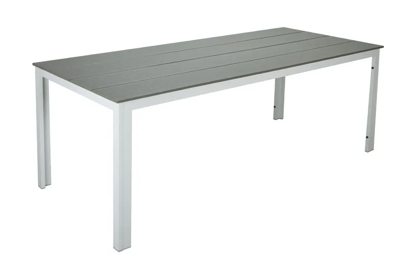 Tunis ulkoruokapöytä 140x90 cm, suorakulmainen - Valkoinen/Harmaa - Puutarhakalusteet - Terassipöydät - Ruokapöytä terassille