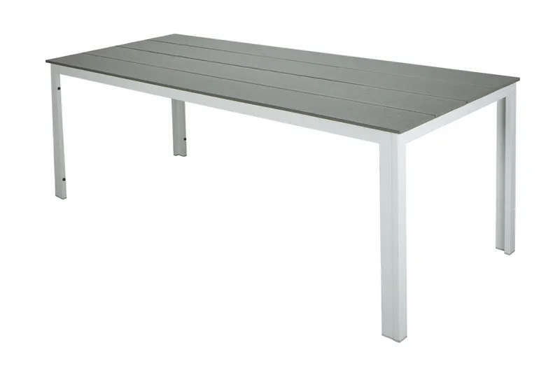 Tunis ulkoruokapöytä 140x90 cm, suorakulmainen - Valkoinen/Harmaa - Puutarhakalusteet - Terassipöydät - Ruokapöytä terassille