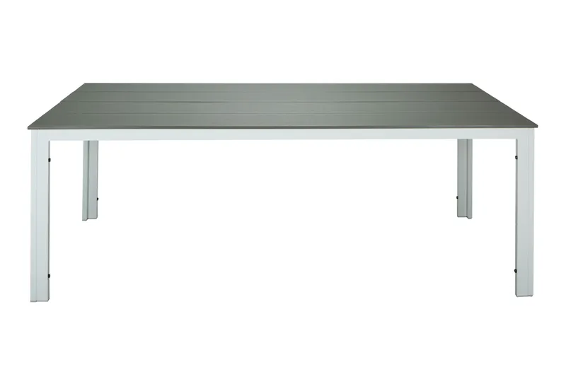 Tunis ulkoruokapöytä 205x90 cm, suorakulmainen, Valkoinen/Harmaa