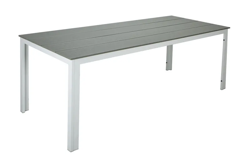Tunis ulkoruokapöytä 205x90 cm, suorakulmainen - Valkoinen/Harmaa - Puutarhakalusteet - Terassipöydät - Ruokapöytä terassille