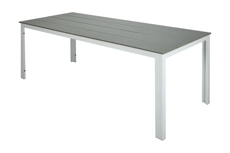Tunis ulkoruokapöytä 205x90 cm, suorakulmainen - Valkoinen/Harmaa - Puutarhakalusteet - Terassipöydät - Ruokapöytä terassille