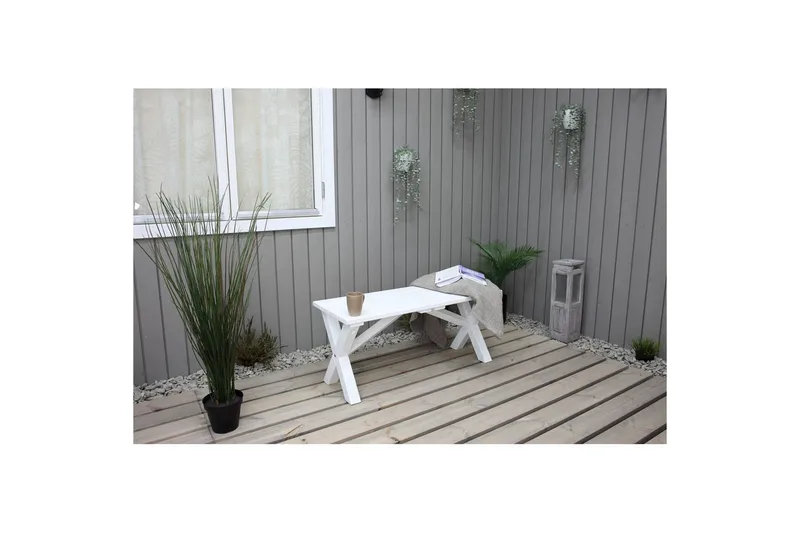 Ulkopenkki Scottsdale 100 cm - Valkoinen, 100 cm - Puutarhakalusteet - Ulkosohva & puutarhapenkki - Puutarhapenkki & ulkopenkki