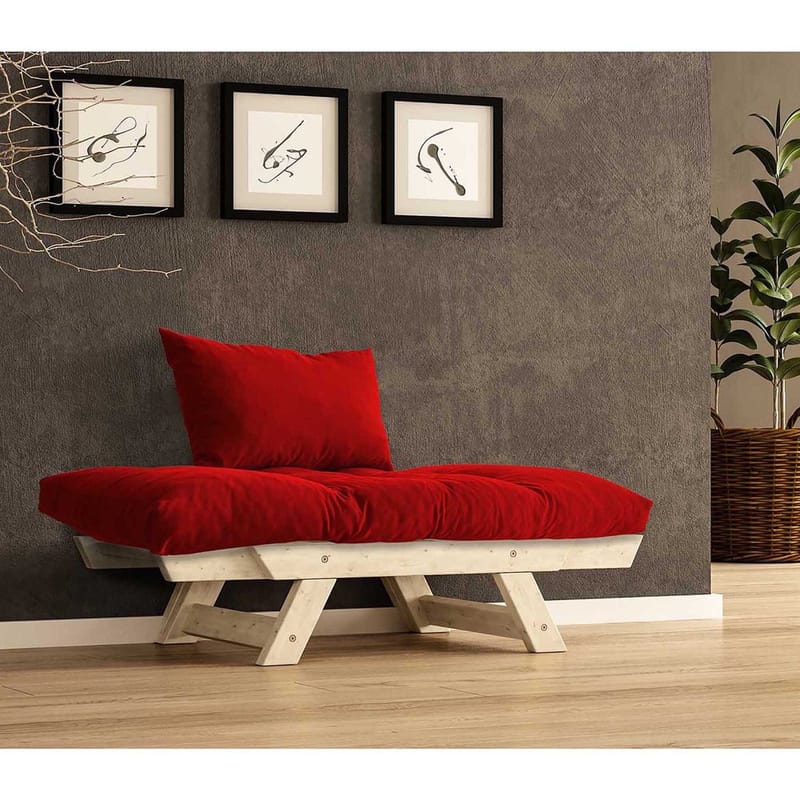 Zylar 2-istuttava Vuodesohva - Luonnonväri/Punainen - Huonekalut - Sohva - Vuodesohva - 2 istuttava vuodesohva